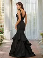 Trumpet/Mermaid V-Neck Head-turning Sleeveless Sweep Train Satin Evening Dresses