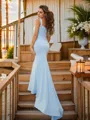 Sheath/Column Straps Sleeveless Court Train Snug Stretch Crepe Evening Dresses