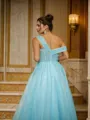 A-line Scoop Delicate Sleeveless Floor-Length Organza Evening Dresses