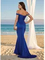 Sheath/Column Straps Chic Sleeveless Sweep Train Jersey Evening Dresses