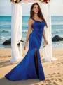 Sheath/Column Straps Chic Sleeveless Sweep Train Jersey Evening Dresses