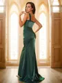Sheath/Column Straps Sleeveless Sweep Train Stylish Evening Dresses