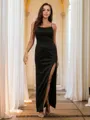 Sheath/Column Spaghetti Straps Polished Sleeveless Floor-Length Evening Dresses