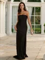 Sheath/Column Strapless Clean-lined Sleeveless Sweep Train Jersey Evening Dresses