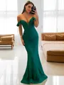 Sheath/Column Stunning Off-the-Shoulder Sweep Train Lace Corset Evening Dress