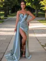Grand Sheath/Column Sweetheart Sweep Train Evening Dress With Slit