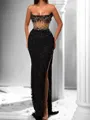 Perfect Sheath Straight Beading Floor-Length Corset Evening Dress