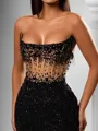 Perfect Sheath Straight Beading Floor-Length Corset Evening Dress