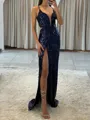 Glamorous Sheath V-Neck Floor-Length Evening Dress