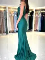 Opulent Sheath V-Neck Appliques Lace Sweep Train Corset Evening Dress
