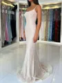 Exquisite Sheath Straps Sweep Train Evening Dress