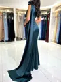 Graceful Sheath One-Shoulder Pleated Floor-Length Silk Like Satin Evening Dress
