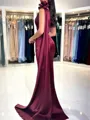 Graceful Sheath One-Shoulder Pleated Floor-Length Silk Like Satin Evening Dress