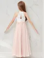 Adorable A-line Halter Sleeveless Ankle-Length Chiffon Junior/Girls Bridesmaid Dress
