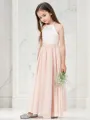 Adorable A-line Halter Sleeveless Ankle-Length Chiffon Junior/Girls Bridesmaid Dress