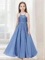 A-line Halter Sleeveless Sweet Floor-Length Chiffon Junior/Girls Bridesmaid Dress