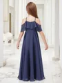 A-line Halter Sleeveless Ankle-Length Angelic Chiffon Junior/Girls Bridesmaid Dress