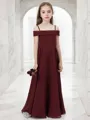 A-line Spaghetti Straps Sleeveless Floor-Length Precious Chiffon Junior/Girls Bridesmaid Dress