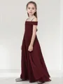A-line Spaghetti Straps Sleeveless Floor-Length Precious Chiffon Junior/Girls Bridesmaid Dress