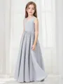 A-line Playful V-Neck Sleeveless Ankle-Length Chiffon Junior/Girls Bridesmaid Dress