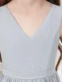A-line Playful V-Neck Sleeveless Ankle-Length Chiffon Junior/Girls Bridesmaid Dress