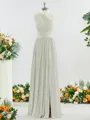Perfect A-line One-Shoulder Jersey Bridesmaid Dress With Slit