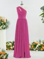 Perfect A-line One-Shoulder Jersey Bridesmaid Dress With Slit