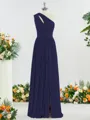 Perfect A-line One-Shoulder Jersey Bridesmaid Dress With Slit