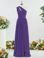 Perfect A-line One-Shoulder Jersey Bridesmaid Dress With Slit