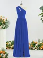 Perfect A-line One-Shoulder Jersey Bridesmaid Dress With Slit