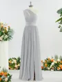 Perfect A-line One-Shoulder Jersey Bridesmaid Dress With Slit
