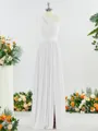 Perfect A-line One-Shoulder Jersey Bridesmaid Dress With Slit