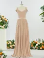 Fashion A-line Cold Shoulder Jersey Bridesmaid Dress With Slit