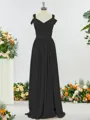 Fashion A-line Cold Shoulder Jersey Bridesmaid Dress With Slit