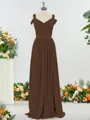 Fashion A-line Cold Shoulder Jersey Bridesmaid Dress With Slit