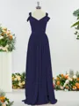 Fashion A-line Cold Shoulder Jersey Bridesmaid Dress With Slit