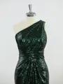 Sheath/Column Sparkly One-Shoulder Sequins Bridesmaid Dress With Ruched