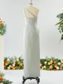 Sheath/Column Unique One-Shoulder Charmeuse Bridesmaid Dress With Slit