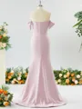 Sheath/Column Off-the-Shoulder Pretty Stretch Crepe Bridesmaid Dress With Slit