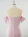 Sheath/Column Off-the-Shoulder Pretty Stretch Crepe Bridesmaid Dress With Slit