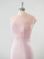 Trumpet/Mermaid High Neck Delicate Stretch Crepe Bridesmaid Dress With Applique