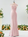 Trumpet/Mermaid High Neck Delicate Stretch Crepe Bridesmaid Dress With Applique