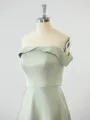 Glamorous A-line Off-the-Shoulder Charmeuse Bridesmaid Dress