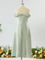 Glamorous A-line Off-the-Shoulder Charmeuse Bridesmaid Dress