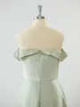 Glamorous A-line Off-the-Shoulder Charmeuse Bridesmaid Dress