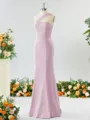 Elegant Sheath/Column One-Shoulder Stretch Crepe Bridesmaid Dress With Ruffles