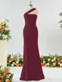 Elegant Sheath/Column One-Shoulder Stretch Crepe Bridesmaid Dress With Ruffles