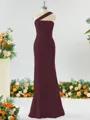 Elegant Sheath/Column One-Shoulder Stretch Crepe Bridesmaid Dress With Ruffles