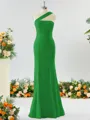 Elegant Sheath/Column One-Shoulder Stretch Crepe Bridesmaid Dress With Ruffles