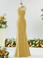 Elegant Sheath/Column One-Shoulder Stretch Crepe Bridesmaid Dress With Ruffles